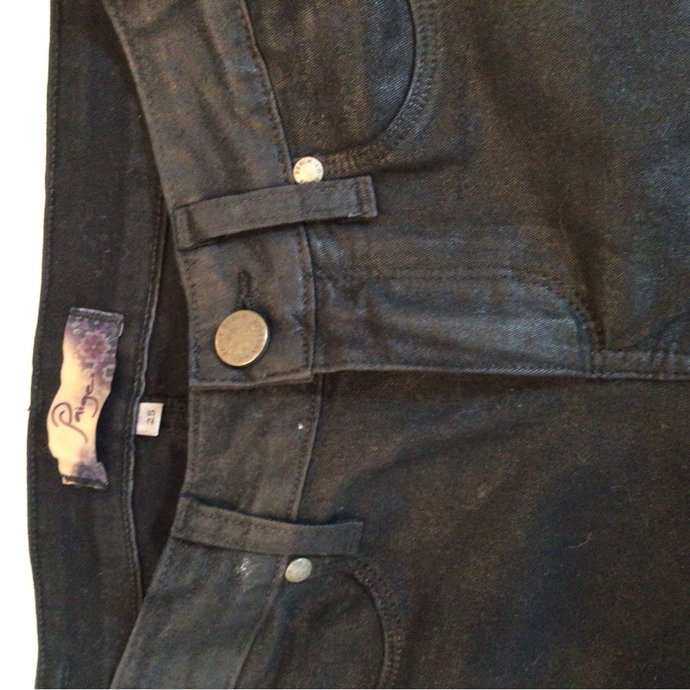 Paige Pleather Jeans black with stretch peg leg